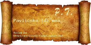 Pavlicsko Tímea névjegykártya